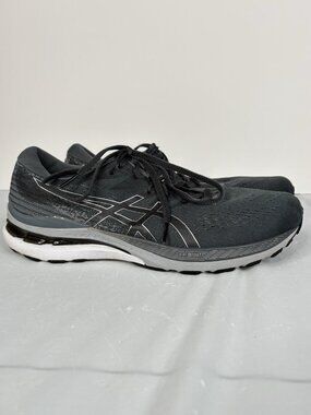 ASICS Gel Kayano 28 Men’s 10.5 Running Shoes Black Grey White Sneakers